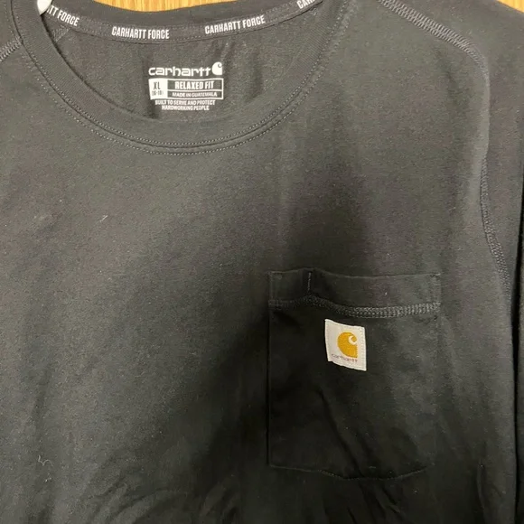 Carhartt Black Long-Sleeve Pocket Crew Shirt - Picture 2 of 3